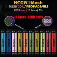 Authentic HCOW IMESH Disposable Device Kit cigarette 4200 Puffs 650mAh Rechargable Battery 10ml Prefilled Pod Cartridges Vape Pen Glow Stick