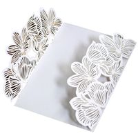 Laser Cutting Invitation Shell Hollow Rose Greeting Card White Lace Invitation Cover Envelope Wholesale(The logistics price Pls Contact us)