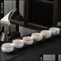 Tea Cups Teaware Kitchen, Dining & Bar Home Garden Ceramic Bowl, Suet Jade Cup, Personal Water Ink Glaze Kungfu Set, Master Cup Drop Deliver