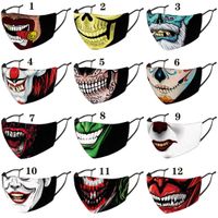 Halloween-Weihnachts-Clown-Gesichtsmaske-Designer-Mode-Gesichtsmasken Gedruckte Gesichtsmaske staubdichte winddichte Partymasken mit pm2.5 Filtern
