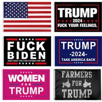 Trump Pink 2024 Flag F Biden Bayrakları 3x5 ft, Amerika Birleşik Krallığını Yine Büyük Yabani Yabani Yabani Yabani Koridorlar Ile İki Pirinç İlikler Trump - 4 Desenler) HH21-379