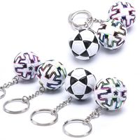 3D Sports Football Lembranças PU Couro Keyring Homens Fãs de Futebol Keychain Pingente 3D Esportes Futebol Presente Chave