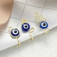 Evil Eye Stainless Steel Spiral Fake Nose Ring Cuff Non Piercing Nose Ring Clip On Fake Nose Piercing Jewelry Ear Clip
