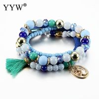 Link, Chain Nylon Cord Bracelet/Bangle For Woman Vintage Bohemian Bracelet Glass Crystal Tassel Pendant Multilayer Jewelry Gifts1
