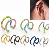 Ear Piercing Gold Silver Color Stainless Steel Ear Cuff Clip-on Earrings Non-piercing Earring clip Cartilage Drop