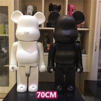 Heet 1000% 70cm Bearbrick Evade Lijmzwart. Wit en rood Bear Figures Toy for Collectors Be @ RBrick Art Work Model Decorations Kids Gift