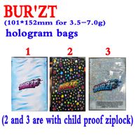 Witz ist los! Hawaiian Runtz og Holographic Bags Taschen Weiß Gummy Lucky Charmz Geld Bagg Burzt