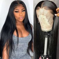 28 Inch 180 Density Straight Lace Front Wig Brazilian Lace Front Human Hair Wigs Remy HD Transparent Lace Frontal Wigs
