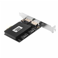 PCI Express PCI-E 1X para 2 Espa +2 SATA3 Cartão de Expansão para AsMedia suporta TXB057 de troca a quente
