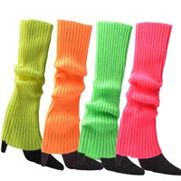 Femmes côtelées tricoter jambe chaussettes genoux hautes chaussettes pour sports yoga danse de 80 musics the thème des accessoires arc-en-ciel couleur