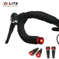 Q-LITE 1 Pair Bicycle Light Bike Handlebar End LED MTB Road Taillight Cycling Safety s 220118