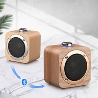 Q1B Portable Speaker Bamboo Walnut Grain Wooden Bluetooth 4.2 Wireless Bass Speakers Music Player Built-in 1200mAh Batterya23292G