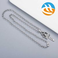 Classic Thai silver fashion crocrocroix large holy sword Pendant with atmospheric men's Silver Necklace Jewelry