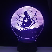 NARUTO ITACHI CROWS LED ANIME 3D Lamp Crianças Quarto Decoração Led Atmosfera Natal Luz Noite