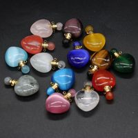 Charms Natural Stone Perfume Bottle Pendants Gemstonez Essential Oil Diffuser Pendant For Women Necklace Jewelry Gift