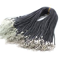 100pcs 1. 5mm Black Wax chains Rope Wire Leather Snake Neckla...