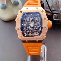 Richa Business Leisure RM35-02 Fullautomatisk mekanisk Mill R Titta Mei Gold Case Tape Men's Watch