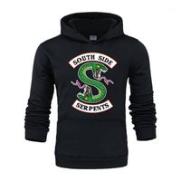 Neue Männer Hoodie Sweatshirts Südseite Schlangen Drucken Hip Hop Streetwear Pullover Hoodies Sport Hoody Tops Schwarz Weiß1
