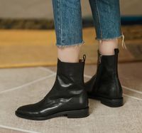 Fashion-British Style Flat Western Boots Martin Обувь 2022 Осень Зимний Мех Повседневные Сапоги Knight Обувь Женщины
