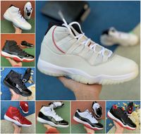 2021 NEW JumpMan 11 11s Low White Bred Concord Basketball Sh...