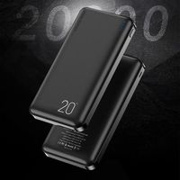 Power Bank Dual USB Interface 20000mAh Portable Charging External Battery Charger Black Powerbank For iPhone Samsung Xiaomi Huawei265y