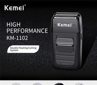 في المخزن! حار Kemei KM-1102 قابلة للشحن اللاسلكي ماكينة حلاقة للرجال التوأم شفرة الترددية اللحية الحلاقة الوجه العناية متعددة الوظائف قوي الانتهازي