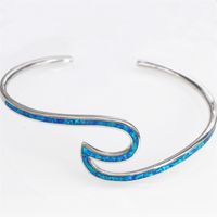 JZB0227 Women's Bracelets Fire Opal Wavy Bangles Jewelry Gift 220222