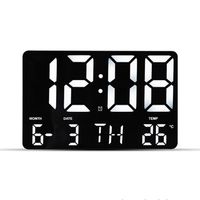 Remote Control Large Electronic Wall Clock Light Sensing Temp Date Power Off Memory Table Wall-mounted Digital LED s 220121