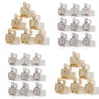 Ice Out Zirkoon Square Dice met Engelse letters Hanger Ketting Gratis Custom Fashion Top Kwaliteit Name Letter Chain 213 N2