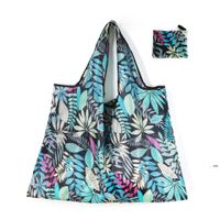 Foldable Shopping Bag Thick Large Tote ECO Reusable Waterproof Oxford Cloth Reusable Fruit Grocery Pouch Floral Pattern FWE12807
