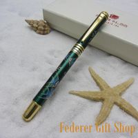 Фонтан ручки Лисером глубоко морская рыба шаблон зеленая ручка F Nib подарок чернила 5 цвет опциональный L9612