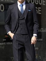 Мужские костюмы Blazers Classic Slipe Mens Vintage Forcial Business Blazer Wedding Groom Tuxedo 3 частей наборов костюм Homme (куртка + жилет + брюки)