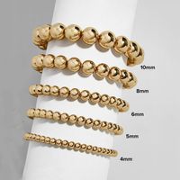 Vergoldete Runde Edelstein Perle Armbänder Mode Frauen Charme Perlen Armband Für Mann Frau Stretch Armband 4mm 5mm 6mm 8mm 10mm
