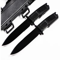 High Quality VENOM II Tactical Straight Knife 440C 58HRC Black Titanium Blade Outdoor Camping Hunting Survival Rescue Knives