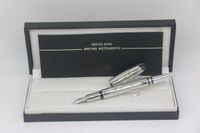 Caneta -tinteiro de grade de grade de prata de alta qualidade com número de papes de artigos de papelaria da série, escreva caneta escrita