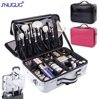 Professinal Brand Makeup Organizer PU Leather Cosmetic Bag Beauty Storage Suitcase High Quality Women Travel Makeup Case 220108