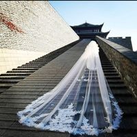 Voiles de mariée à deux couches de 5 mètres de long Veil tulle floral pour la mariée avec accessoires de mariage peigne en acier mm