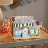 Weihnachtsdekorationen Urlaub beleuchtet Dorfgebäude Dekoration für heimlich Licht leuchtendes kleines Haus kreatives Geschenk
