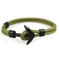 Design populaire Coloré Paracord Black Anchor Bracelet Bracelet Bijoux de sport pour hommes Femmes Amovers Cadeau