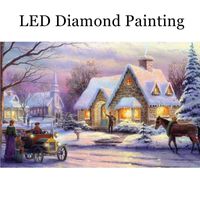 Inverno House Led Diamond Painting Full Round Diamonds con telaio Spedizione gratuita Home Decor Decorazioni regalo di Natale Led3002 201127