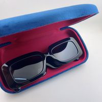 Sunglasses 0811S Black Rectangular Frames Gray Gradient Lens...