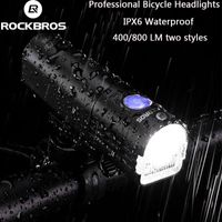 Rockbros (로컬 배달) 자전거 가벼운 방수 자전거 전면 램프 USB 충전 헤드 라이트 800 루멘 다중 모드 손전등 사이클링 액세서리