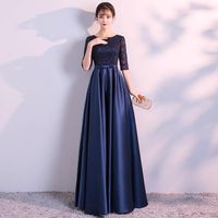 Compre al por mayor Navy Full Length Evening Dress de bajo precio \u0026 de  calidad con envío gratuito | Es.DHgate