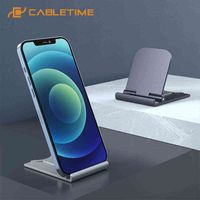 Cabletime Ayarlanabilir Telefon Standı Tutucu Cep Telefonu Için Katlanabilir Taşınabilir Iphone Huawei LG Resepsiyon Standı C415 Y211225