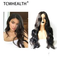 Multicolor Hair Wigs Mid Part Long Curly Hair European And A...