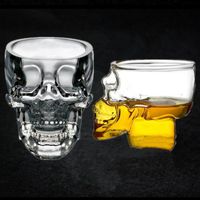 Crystal Skull Head Cups Vodka Wine Glass Pirate Vaccum Beer Glass Mug Club Skeleton Cups WY301