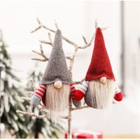 Boże Narodzenie Handmade Szwedzki Gnome Skandynawski Tomte Santa Nisse Nordic Plush Elf Tabeli Tabeli Ornament Xmas Drzewo Dekoracje JK1910XB