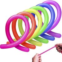 Descompressão brinquedo string string néon flexível 18 * 1 cm elástico corda corda sensorial descompressão crianças novidade brinquedos material de escritório