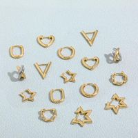 Hoop Huggie Minimalista Piccolo oro Orecchini Geometrici per Donne Trendy Heart Star Round Circle Ear Fibbia Cartilagine Orecchino Gioielli regalo