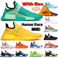 With box NMD Human Race running shoes green aqua chocolate core white black Hu Pharrell Solar Pack blue men women sneakers xianghuaqiang